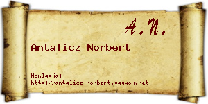 Antalicz Norbert névjegykártya