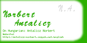 norbert antalicz business card
